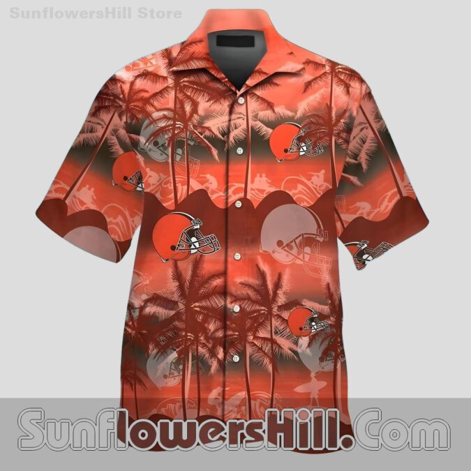 Cleveland Browns Sunset Wave Hawaiian Shirt for Beach Day Fans