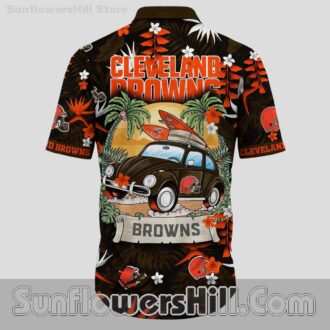 Cleveland Browns Surf Car Hawaiian Shirt for Beach Trip Fans