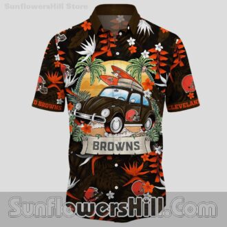 Cleveland Browns Surf Car Hawaiian Shirt for Beach Trip Fans