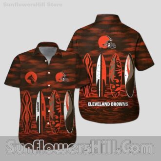 Cleveland Browns Surfboard Vibe Hawaiian Shirt for Beach Loving Fans