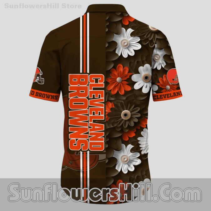 Cleveland Browns Tropical Bloom Button Up Shirt for Game Day Fans