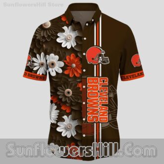 Cleveland Browns Tropical Bloom Button Up Shirt for Game Day Fans