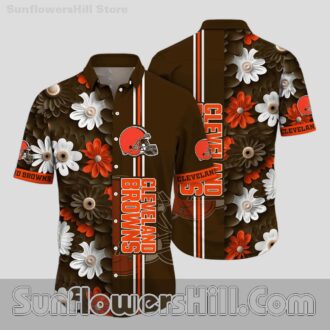 Cleveland Browns Tropical Bloom Button Up Shirt for Game Day Fans