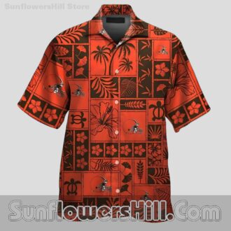Cleveland Browns Tropical Grid Hawaiian Shirt for Summer Tailgates