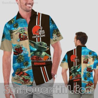 Cleveland Browns Tropical Grogu Hawaiian Shirt for Fans and Family