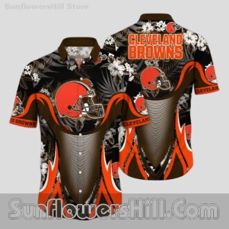 Cleveland Browns Tropical Helmet Aloha Shirt for Football Lovers