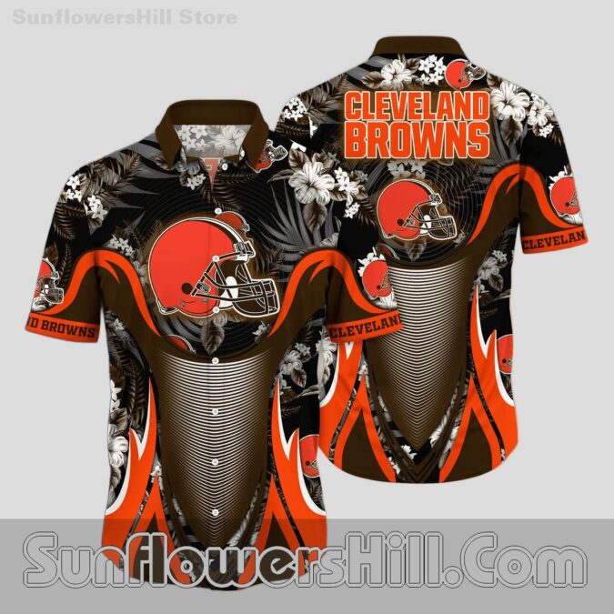 Cleveland Browns Tropical Helmet Aloha Shirt for Football Lovers
