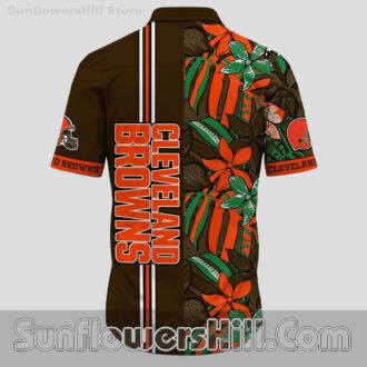 Cleveland Browns Tropical Leaf Button Up Shirt for Game Day Fans