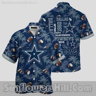 Dallas Cowboys 1960 Blue Star Casual Shirt for NFL Beach Vacations