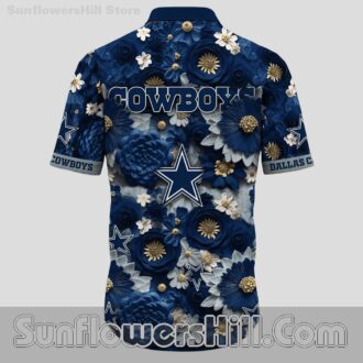 Dallas Cowboys 3D Floral Print Aloha Shirt for Weekend BBQs