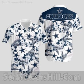 Dallas Cowboys Aloha Shirt with Hibiscus Flowers for Casual Outings
