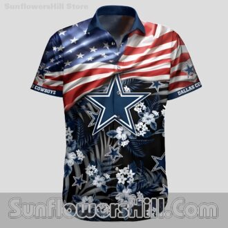 Dallas Cowboys American Flag Hawaiian Shirt for Game Day Fans