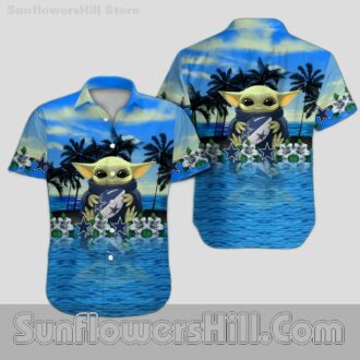 Dallas Cowboys Baby Yoda Tropical Hawaiian Shirt for Star Wars Fans