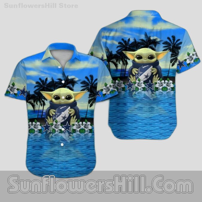 Dallas Cowboys Baby Yoda Tropical Hawaiian Shirt for Star Wars Fans