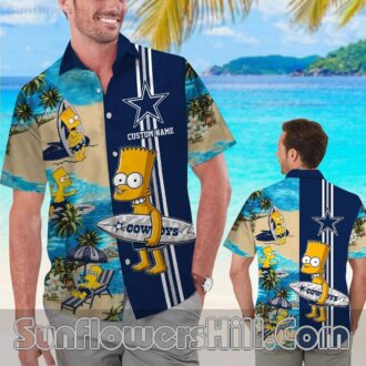 Dallas Cowboys Bart Simpson Aloha Shirt for Summer Fun