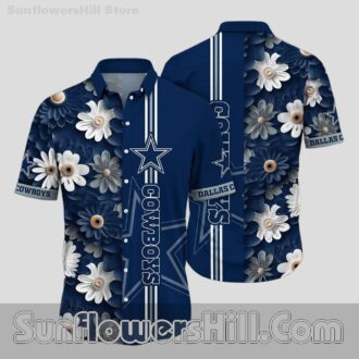 Dallas Cowboys Blue Blossom Casual Shirt for Tailgate Parties