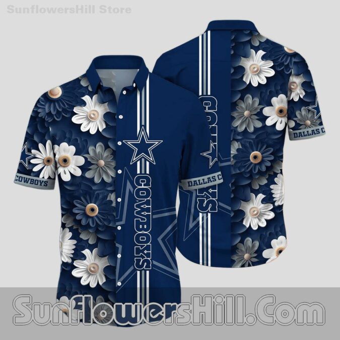 Dallas Cowboys Blue Blossom Casual Shirt for Tailgate Parties