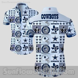 Dallas Cowboys Bold Icon Pattern Casual Shirt for Tailgate Parties