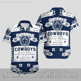 Dallas Cowboys Bold Navy Casual Shirt for Football Fans and Summer Events