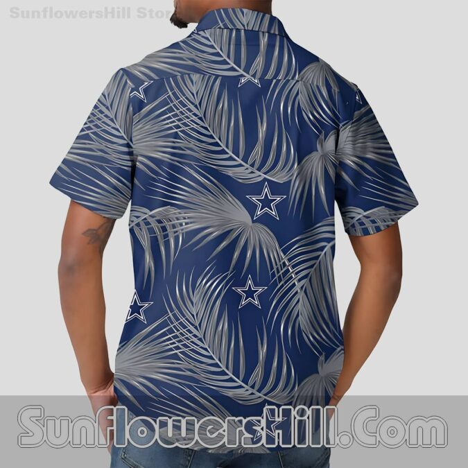 Dallas Cowboys Breezy Palm Print Short Sleeve Shirt for Vacation or Everyday Wear