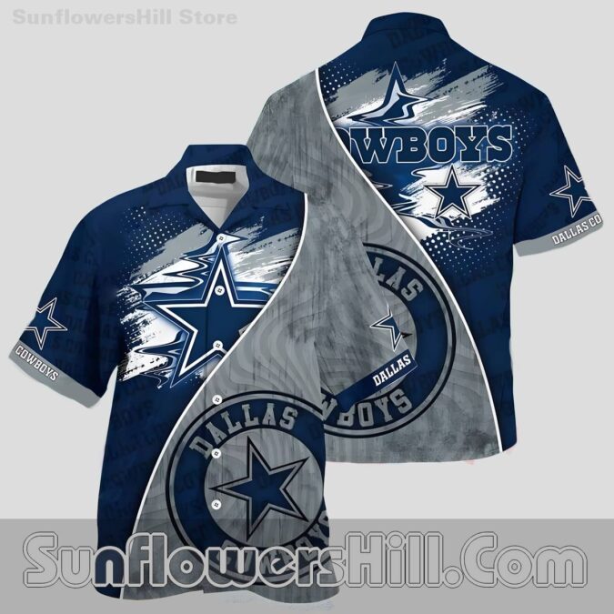 Dallas Cowboys Brush Stroke Aloha Shirt for Game Day Tailgates