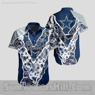 Dallas Cowboys Casual Shirt with Floral and Star Logos for Vacation