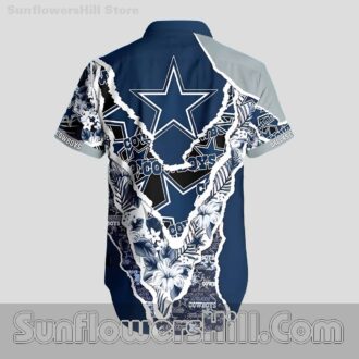 Dallas Cowboys Casual Shirt with Floral and Star Logos for Vacation