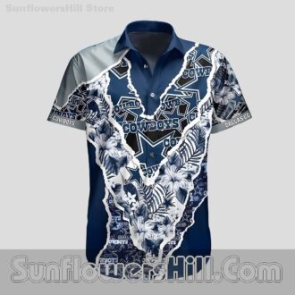 Dallas Cowboys Casual Shirt with Floral and Star Logos for Vacation