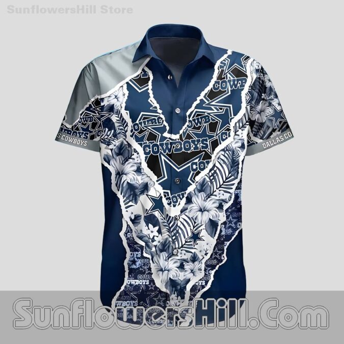 Dallas Cowboys Casual Shirt with Floral and Star Logos for Vacation