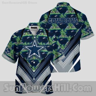 Dallas Cowboys Casual Shirt with Palm Trees for Game Day and Vacation