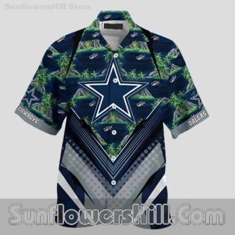 Dallas Cowboys Casual Shirt with Palm Trees for Game Day and Vacation