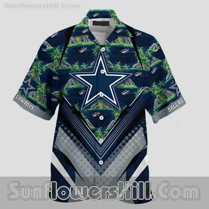 Dallas Cowboys Casual Shirt with Palm Trees for Game Day and Vacation