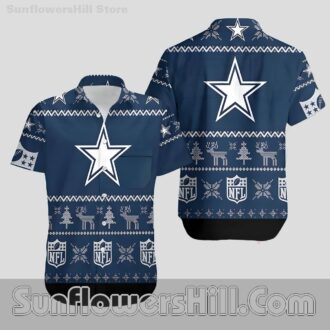 Dallas Cowboys Christmas Style Aloha Shirt for Sports Lovers on Vacation