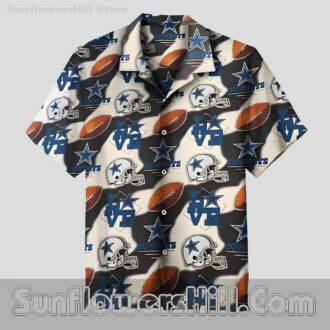 Dallas Cowboys Classic Football Print Hawaiian Shirt for Game Day Fans