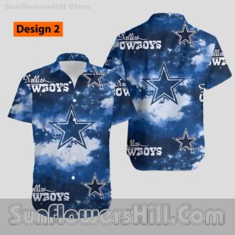 Dallas Cowboys Cloud Print Casual Shirt for Sports Fans