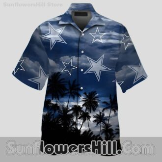 Dallas Cowboys Cloudy Beach Scene Casual Shirt for Summer BBQs
