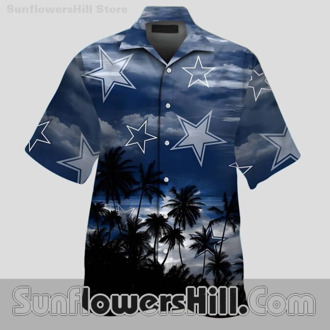 Dallas Cowboys Cloudy Beach Scene Casual Shirt for Summer BBQs