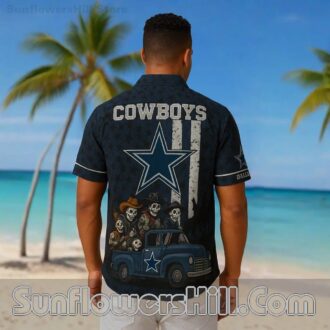 Dallas Cowboys Comic Horror Car Hawaiian Shirt for Game Day Fans