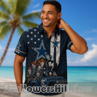 Dallas Cowboys Comic Horror Car Hawaiian Shirt for Game Day Fans