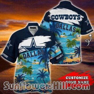 Dallas Cowboys Custom Name Coconut Beach Hawaiian Shirt for Game Day Fans