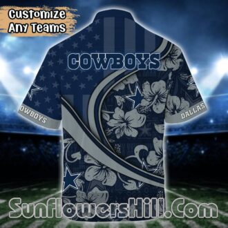 Dallas Cowboys Floral and Flag Button Up Shirt for Beach Days