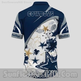 Dallas Cowboys Floral Design Button Up Shirt for Summer BBQs