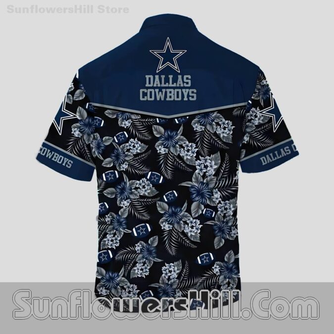 Dallas Cowboys Floral Typography Hawaiian Shirt for Family BBQs