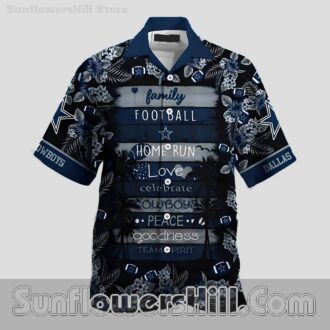 Dallas Cowboys Floral Typography Hawaiian Shirt for Family BBQs
