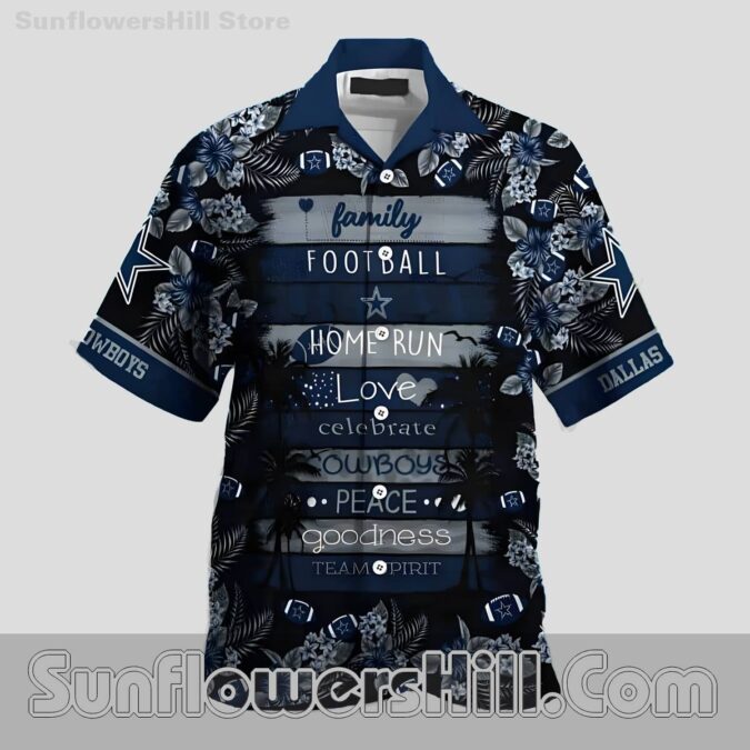 Dallas Cowboys Floral Typography Hawaiian Shirt for Family BBQs Dallas Cowboys Floral Typography Hawaiian Shirt for Family BBQs