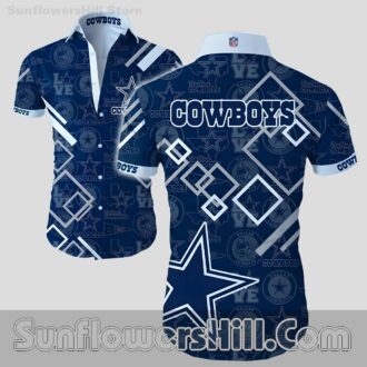 Dallas Cowboys Geometric Pattern Hawaiian Shirt for Game Day Vibes