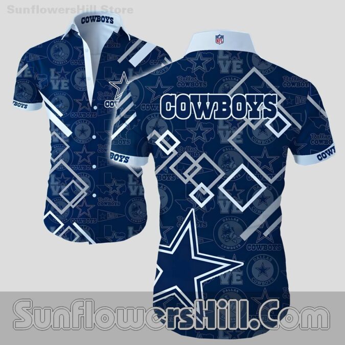 Dallas Cowboys Geometric Pattern Hawaiian Shirt for Game Day Vibes