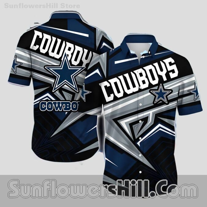 Dallas Cowboys Geometric Star Button Up Shirt for Game Day Fans Dallas Cowboys Geometric Star Button Up Shirt for Game Day Fans