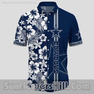 Dallas Cowboys Hibiscus Floral Hawaiian Shirt for Beach Fans