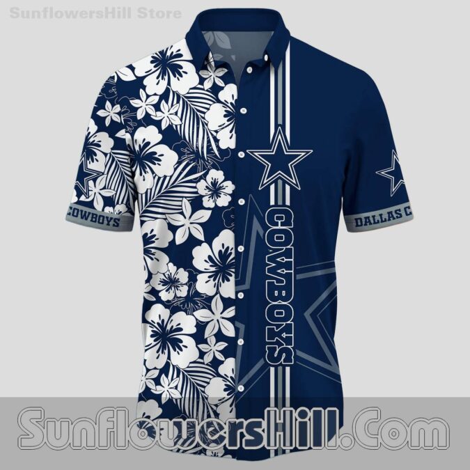 Dallas Cowboys Hibiscus Floral Hawaiian Shirt for Beach Fans